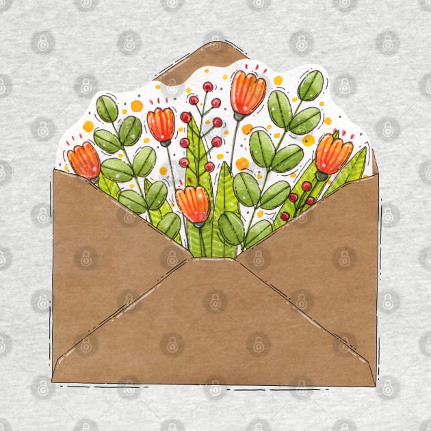 Floral envelope by Tania Tania